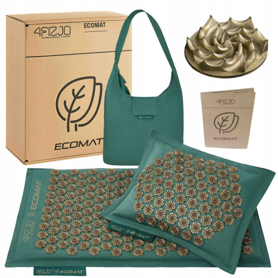 Купити Мат для акупунктури  4FIZJO Eco Mat Аплікатор Кузнєцова Navy Green/Gold у Києві - фото №1
